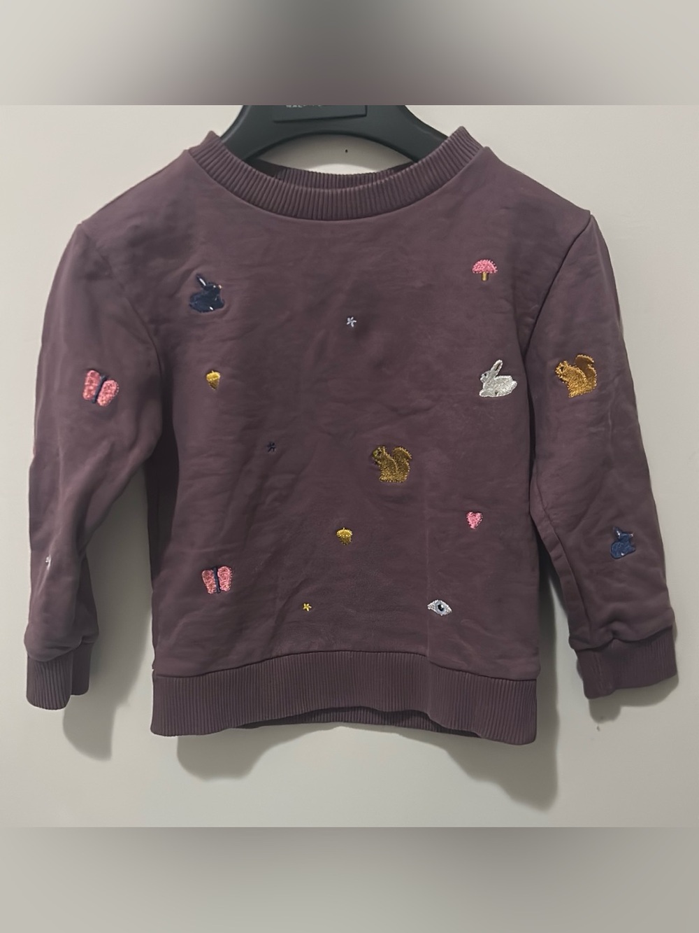Oeuf Mauve Embroidered Kids Sweatshirt